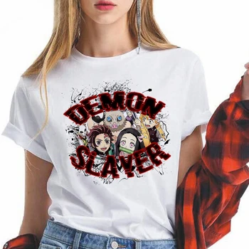 Démon Vrah T Shirt Ženy 2021 Grafické Hot Streetwear Tričko Kimetsu Č Yaiba Oblečenie Japonské Ženy Anime T-shirt Top Tees