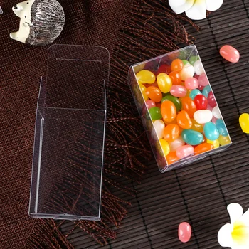 20pcs 4.5*4.5*H cm Rectangula jasné, PVC bubble gum&Candy Displej a balenie box plastový materiál Darček display box