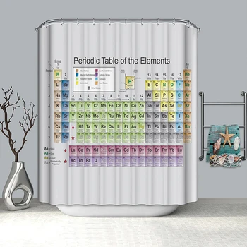 Periodická Tabuľka sprchový záves sprcha gordijn 3d cortina vaňa záclony hot predaj opony kúpeľňa