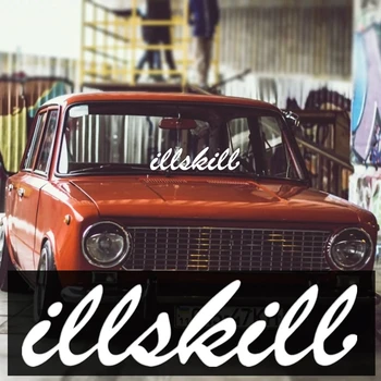CS-1359# illskill funny auto nálepky vinyl odtlačkový strieborný/čierny pre auto auto samolepky styling