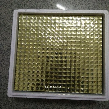 15 mm 13 Aspekty Lesklý Gold Diamond Cut Zrkadlo Sklenené Mozaikové Dlaždice pre KUTILOV, kúpeľňa Kabinetu Zrkadlo Pása Dosky Displeja