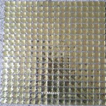 15 mm 13 Aspekty Lesklý Gold Diamond Cut Zrkadlo Sklenené Mozaikové Dlaždice pre KUTILOV, kúpeľňa Kabinetu Zrkadlo Pása Dosky Displeja