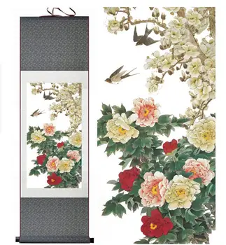 Vtáky a kvety maľovanie na hodváb prejdite tradičné maľovanie vtákov a kvetov maľovanie Čínsky vtákov