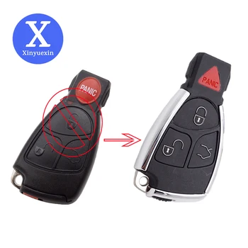 Xinyuexin Nové Upravené Nové Inteligentné Diaľkové Kľúča Vozidla Shell pre Mercedes-Benz CLS C E S, 3 Tlačidlá+1 Uncut Čepeľ Výmenu Kľúča Vozidla