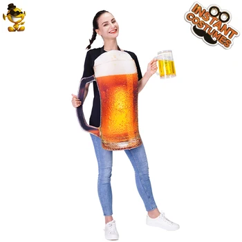 Karneval Unisex Páry Kostýmy pre Dospelých Cosplay Zábavné Jedlo Pivo Fľaša Tunika Oblečenie Halloween Milenca Kostým Maskota