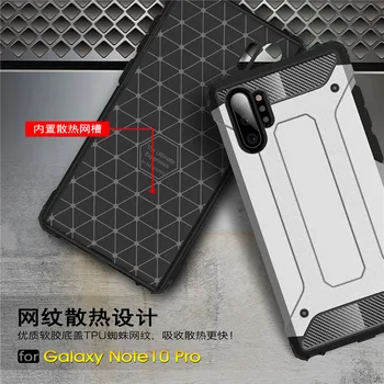 Pre Samsung Galaxy Note 10 pro Prípade zadný Kryt Poznámka 10 Note10 Robustný Silikónové Coque Capa Dvojitá Vrstva Brnenie Shockproof Hybridný Pevný