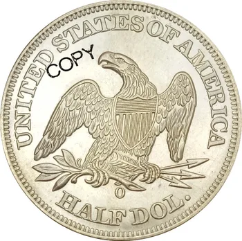 Spojené Štáty Slobody Sedieť Pol Dolárov Č Motto Nad Eagle 1859 O Mosadze Pozlátené Striebro Kópiu Mince