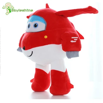 Skyleshine 25 cm Super Krídla Jett Cartoon Plyšové Hračky, Plyšové Kawaii Roztomilý Červený Vrtuľník Darček Pre Deti#ML238