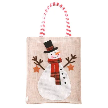 1pcs Santa Darček Taška Candy Bag Snowflake Ostrý Vrecka Šnúrkou Taška Veselé Vianočné Dekorácie pre Domov Nový Rok 2021 Predstavuje#8