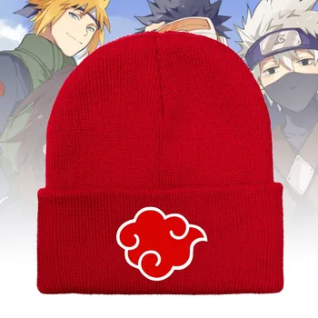 Akatsuki Logo Čiapočku Japonské Anime Zimné Naruto Pletené Klobúk Výšivky Uchiha Teplé Skullies Lyžovanie Pletený Hat