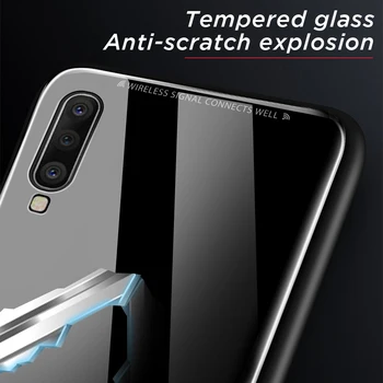 Luxusné Tvrdené Sklo puzdro Pre Samsung Galaxy A50 Pevného Skla prípadoch Zadný Kryt Pre Samsung A50 Farbou Telefón Prípade samsang a50