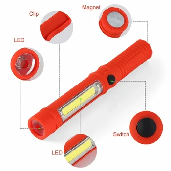Super Jasné Vrecku Svetlo COB LED Baterka Magnetické Prenosný Mini Pero Pracovné Svetlo Baterky Lampy, Outdoor Camping Lov