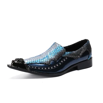 Krokodíl Zrna taliansky spadajú zimné topánky mužov Štýlový claquette Päte tanečné topánky Pošmyknúť Na Zmiešané Farby mens topánky formálne 47