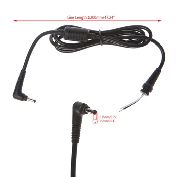 3.5*1.35 mm Samec Konektor Pravý Uhol Konektora Notebook DC Napájací Adaptér Kábel