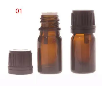 5ml Sklenených fliaš black tamper zrejmé, spp pre esenciálny olej, aromaterapeutické kozmetické kontajnerov#12342