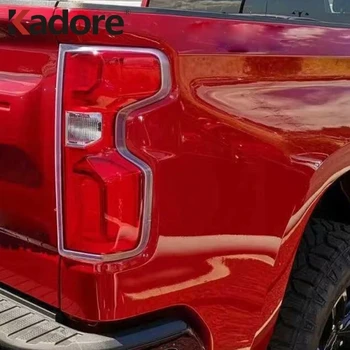 Pre Chevrolet Silverado 1500 2019 2020 Chrome Zadné Zadné Zadné Svetlo Lampy Kryt Výbava Auta Styling Nálepky Vonkajšie Príslušenstvo