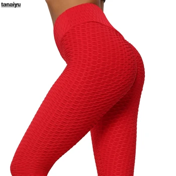 MINANSER Športové nohavice pre ženy, žakárové Vysoký pás pevne jóga nohavice fitness push up cvičenie legíny telocvični oblečenie Športové XL