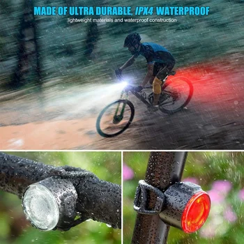 Nabíjanie pomocou pripojenia USB Bezpečnosti Nepremokavé Jasné LED Požičovňa Svetlometu Bicykel Zadné zadné Svetlo Výstražné Cyklistické Doplnky, Nové 2021