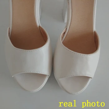 ORCHALISA Biele Letné sandále Topánky pre ženy Hrubé Dno podpätky Sandále na Platforme Bežné ruskej topánky Pracky C264