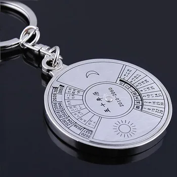 50 rokov prívesok na printperpetual Kalendár Keyring Jedinečný Kompas Kovové KeyChain Darček