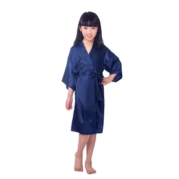 Satin Pajama Deti detský Letný Sleepwear Svadobné Kvetinové dievčatá Šaty Šaty Vysokej Kvality Kimono Župan Nightgown Cosplay Kostýmy