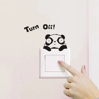 Cartoon obrie panda prepínač stenu, nálepky art nástenné miestnosti dekorácie samolepky na stenu pre deti izbách
