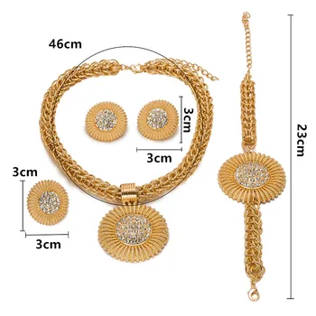 MUKUN Módne Afriky Korálky Šperky Sady Veľkoobchod Dubaj Zlatá Farba Značky Šperky Set Žena Kostýmy vyhlásenie šperky set