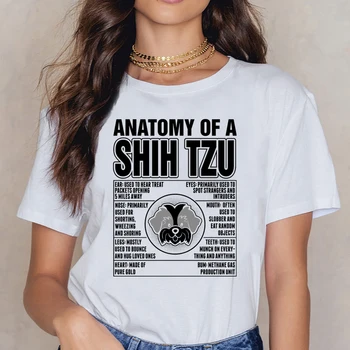 Topy T Shirt Ženy Anatómia Shih Tzu Materskej Dizajn Black Vlastná Žena Tričko