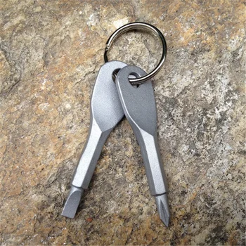 1 Sadu Mini Skrutkovač, Kľúč Tvar Štrbinový Skrutkovače Prenosné aplikácie Keychain Vreckové Multifunkčné Krížový skrutkovač Repair Tool