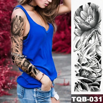 Nový 1 Kus Dočasné Tetovanie Nálepky Rose prejdite vintage Vreckové hodinky Tetovanie na Rameno Body Art Veľké Rukáv Veľké Falošné Tetovanie nálepky
