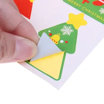 10 Listy šťastné a Veselé Vianoce, Santa Claus Nálepky Vianočný Stromček DIY Scrapbooking Papier, Nálepky, Etikety Candy Nálepky