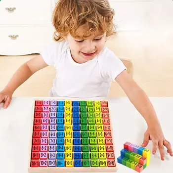 Drevené Násobenie Tabuľka Začiatkom Vyučovania Puzzle Deti Vzdelávacie Dieťa Hračku K9FF