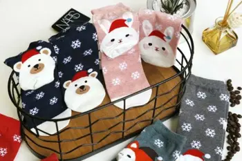 Vianoce Ženy Zimné Ponožky Vianočný Darček Teplé Vlnené Ponožky Snowflake Pohodlné HOT