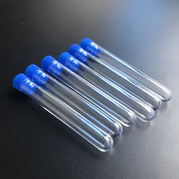 50pcs/veľa 12x100mm Jasné, Plastové skúmavky s plast farba zátka push spp pre školské experimenty