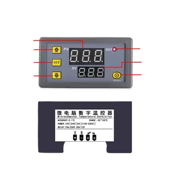 W3230 Regulátor Teploty Termostat Dual LED Digitálny Regulátor Teploty Detektor Temp Merač Tepla Chladič