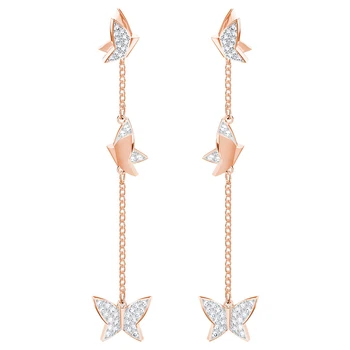SWA 2019 Vysoká Kvalita Nové Lady Butterfly Dlhé Prívesok Náušnice Luxusné Šperky Valentín Módne Romantický Darček