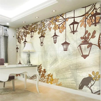 Wellyu Prispôsobené veľké nástenné maľby módnych domov dekorácie, ručne maľované listy svetlá TV tapetu pozadia abstraktných de parede