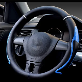 Nový Dizajn Auta volant, kryt módne auto styling Priedušná proti sklzu volantu, Micro Fiber Kožený Materiál
