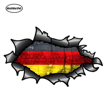 HotMeiNi 15 cm x 9 cm Roztrhlo Roztrhané karbónové Vlákna Dizajn S Nemecku nemecké Vlajky Motív Vinyl Auto Nálepky 3D Auto Dekorácií