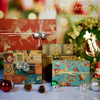 25# Vianočné Tlač Kraft Papier Rolka Remeslá Umenie Darčekové Balenie Dekoratívne Papier Strany Dovolenku Diy Dekorácie, Baliaci Papier,