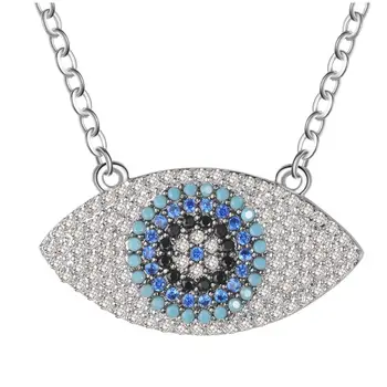 KIVN Módne Šperky turecký Blue eye CZ Zirkónmi Dámske Dievčatá Svadobné Svadobné Prívesky, Náhrdelníky Vianoce, Narodeninové Darčeky