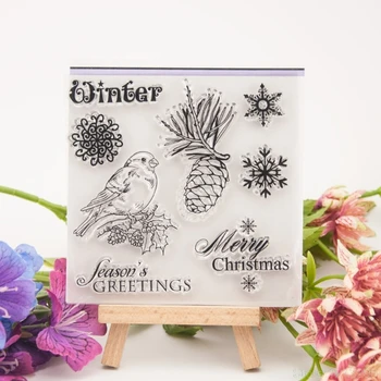 Vianočné Jasné, Transparentné Silikónové Pečiatka DIY Scrapbooking Plavidlá Karty 10.5 × 10e.5cm W215