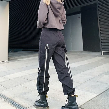 Reflexná Joggers Ženy Nohavice Bežné Hárem Nohavice Módne Pohode Streetwear Nadrozmerná Nohavice s Vreckami 2020 Cuteandpsycho