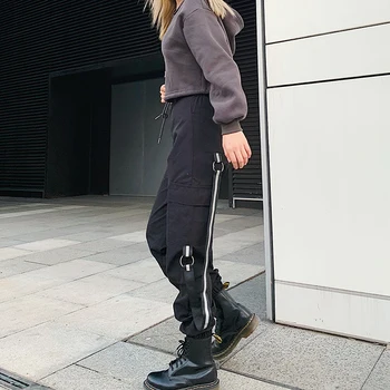 Reflexná Joggers Ženy Nohavice Bežné Hárem Nohavice Módne Pohode Streetwear Nadrozmerná Nohavice s Vreckami 2020 Cuteandpsycho