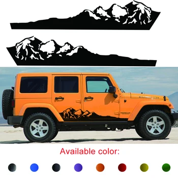 Auto Samolepky Bočné Dvere Horách Kamenných Prúžok Grafický Vinyl Upravené Dekorácie Auta Odtlačkový Vlastné Vhodný Na Jeep Wrangler Unlimited