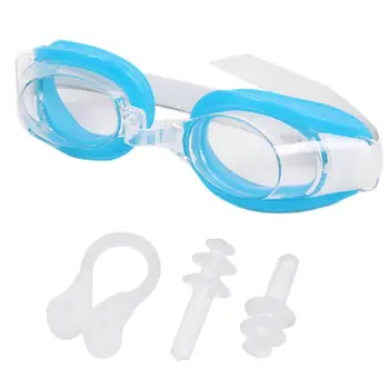 Ženy, Muži Dospelých Vodotesný, Anti Fog, Plávanie Okuliare Nastaviť Ochranu proti UV žiareniu Široký Pohľad Nastaviteľné Okuliare S Spona na Nos Ucha, Plug