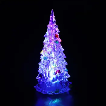 Mini USB LED Nočné Svetlo Farby Optických LED Svetlo Vianočný Stromček Lampy, Akryl Vianočný Stromček Nočné Svetlo