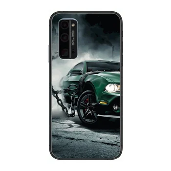 Cool Športové auto zákazku Telefón Prípade Trupu Pre Huawei Honor 8 9 10 20 30 S Lite Pro 5g som Black Späť Soft Cell Kryt Prett