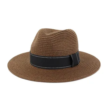 Slnko klobúky ženy muži široký okraj pásky kapela slamené klobúky, leto, jar, slnko ochranné khaki čierna pláž cestovné vonkajšie letné klobúky