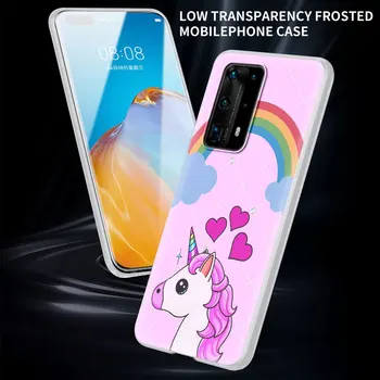 Unicorn Roztomilý Telefón puzdro Na Huawei P30 P40 P20 Pro P10 Lite P Smart Z S 2021 Mäkké TPU Shell Kryt Coque Fundas Capa